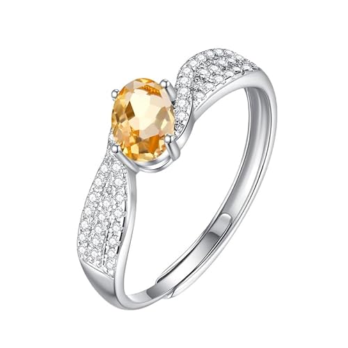 925 Sterling Silber Zirkonia Ringe Für Frauen Ewigkeit Ovalschliff Edelsteine Unendlichkeitsring Statement Versprechen Ehering Für Sie Größenverstellbar Citrin von Generisch