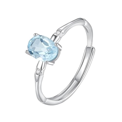 925Er Silberringe Mit Natürlichem Edelstein, Statement-Ring Mit Ovalem Schliff, Geburtsstein, Simuliertem Diamant, Hochzeitsversprechen, Twist-Cocktail-Band Für Frauen Und Mädchen, Schmuckgeschen von Generisch