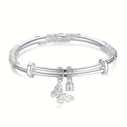 A Popular And Adjustable Silver Bracelet With An Elegant Pattern Made Of S925 Material Perfect As A Birthday Or Any Armband Duft (Silver, One Size) von Generisch