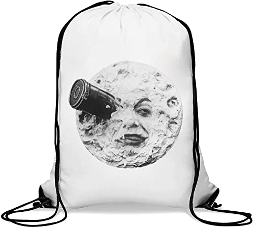 A Trip To The Moon Man In The Moon Space Rocket Gym Sack Casual Drawstring Bag White von Generisch