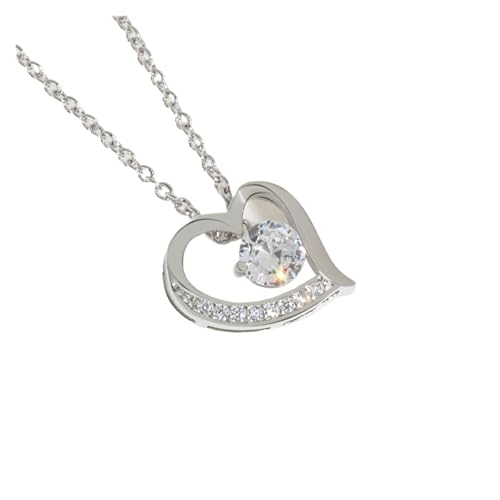 A Woman's Heart Pendant Collarbone Necklace, Einheitsgröße, 45 cm, Weiß, Achat von Generisch