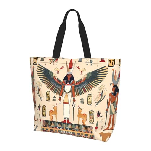 Ägyptische Pharao Tote Bag Damen Schulterhandtaschen Antike Einkaufstaschen Wasserabweisend Große Handtasche mit Innentasche für Arbeit Reise Schule von Generisch