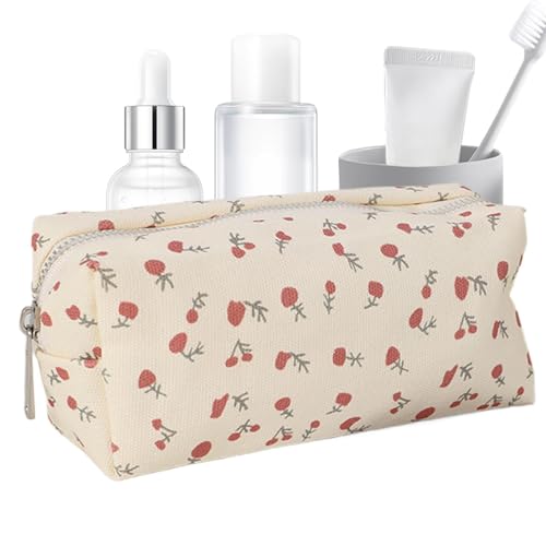 Ästhetische Make-up-Tasche – tragbare Make-up-Tasche für Federmäppchen, Reise-Kosmetiktasche, multifunktionaler Make-up-Aufbewahrungs-Organizer, Blumen-Stifttasche für Damen und Mädchen, beige, Refer Ästhetische Make-up-Tasche – tragbare Make-up-Tasche für Federmäppchen, Reise-Kosmetiktasche, multifunktionaler Make-up-Aufbewahrungs-Organizer, Blumen-Stifttasche für Damen und Mädchen, beige, Refer von Generisch