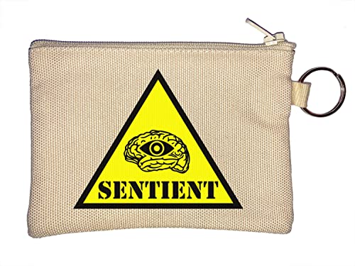 AI is Sentient Artificial Intelligence Illuminati All Seeing Eye Schlüsselanhänger Münzbörse Beige von Generisch