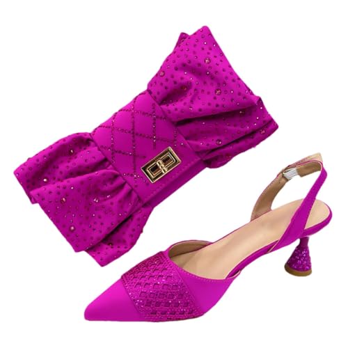 Abend-Pumps für Damen, mit passender Tasche, für Hochzeiten, Partys und formelle Anlässe, besondere Anlässe, 2, 42.5 EU von Generisch