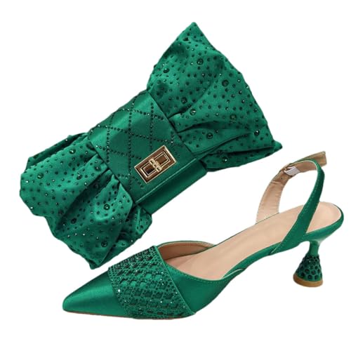 Abend-Pumps für Damen, mit passender Tasche, für Hochzeiten, Partys und formelle Anlässe, besondere Anlässe, En8, 43.5 EU von Generisch