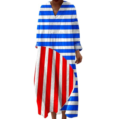 Abendkleider Elegant, Bestellungen, Strandkleid Lang Maxikleider V Ausschnitt Sommerkleider Leicht Und Luftig Boho Kleid Elegante Midikleid Freizeitkleid, Sommerkleid Damen Leicht Und Luftig von Generisch