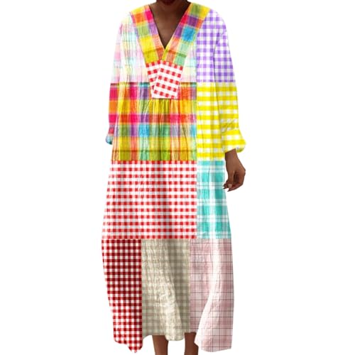 Abendkleider Elegant, Glitzer Kleid Damen, Strandkleid Lang Maxikleider V Ausschnitt Sommerkleider Leicht Und Luftig Boho Kleid Elegante Midikleid Freizeitkleid, Black Friday Angebote 2025 Ab Wann von Generisch