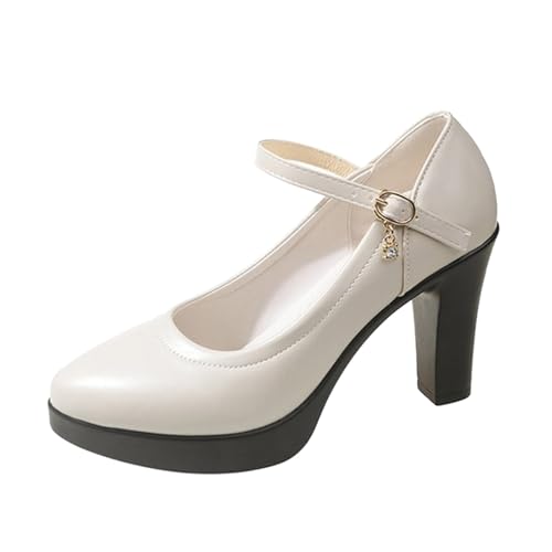 Abendschuhe Damen Elegant High Heels Bequem Hochzeiten Tanzschuhe Blockabsatz Pumps Business Absatz Riemchenpumps Partys Spangenpumps Stöckelschuhe Tanzschuhe Brautschuhe von Generisch