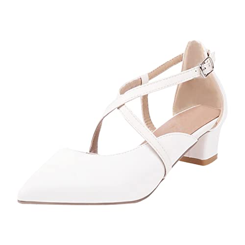 Absatzschuhe Damen, Damen Pumps Elegant Hohe Schuhe Mit Absatz Bequem Casual Absatzschuhe Business Trachtenschuhe Sommerschuhe Festliche Spangenpumps Mokassins, Weiß 38 Absatzschuhe Damen, Damen Pumps Elegant Hohe Schuhe Mit Absatz Bequem Casual Absatzschuhe Business Trachtenschuhe Sommerschuhe Festliche Spangenpumps Mokassins, Weiß 38 von Generisch