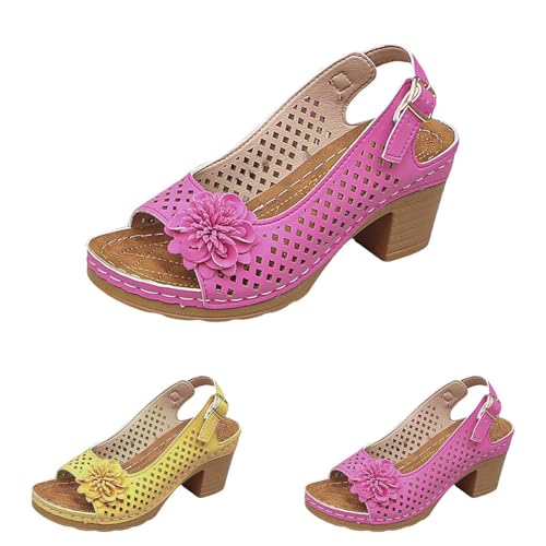 Absatzschuhe Damen Elegant Bequem Klassische Sandalen Sandaletten Blockabsatz Weite H Mit Schnürung Hohe Schuhe Pumps High Heels Sommerschuhe Mit Absatz Absatzschuhe Orthopedische Sandals von Generisch