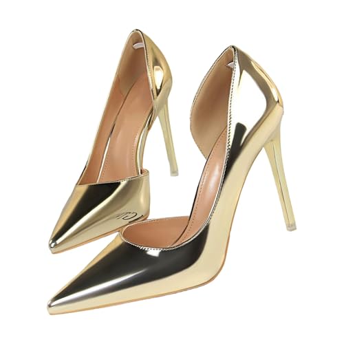 Absatzschuhe Größe 3,5 High Heels Metallic High Heel Schuhe mit spitzen Zehen Damenschuhe Größe 37, gold, 39.5 EU Absatzschuhe Größe 3,5 High Heels Metallic High Heel Schuhe mit spitzen Zehen Damenschuhe Größe 37, gold, 39.5 EU von Generisch