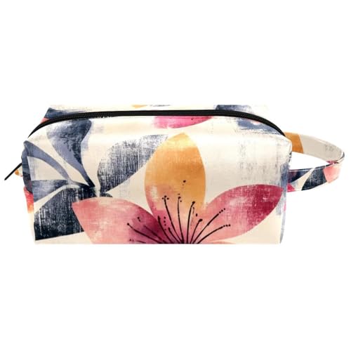 Abstrakte Tierhaut in Rosa, Braun, Schwarz und Weiß, hängende Make-up-Tasche, wasserabweisend, Leder, Kulturbeutel, Reisetasche mit Griff, tragbare Kosmetiktasche für Damen, Herren, Mädchen, von Generisch