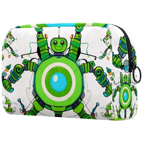 Abstrakte mechanische Schildkröten-Reise-Make-up-Tasche, große Kapazität, Kosmetiktasche für Damen, wasserdicht, tragbar, Kulturbeutel, Make-up-Organizer, multi, 18.5x7.5x13cm/7.3x3x5.1in, Art déco von Generisch