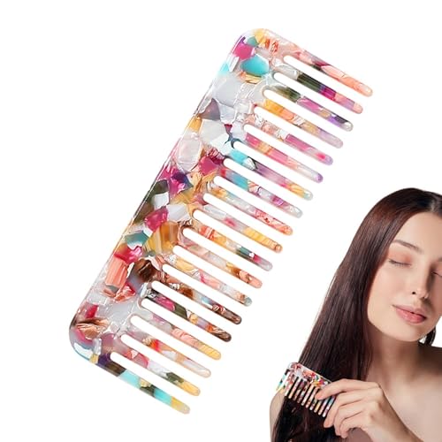 Acetate Hair Comb, Antistatic Marbled Small Travel Purse Hair Detangling Comb | Wide Tooth Comb Handmade Saw-Cut Polished Hair Detangler Comb for Women for Thick Hair von Generisch