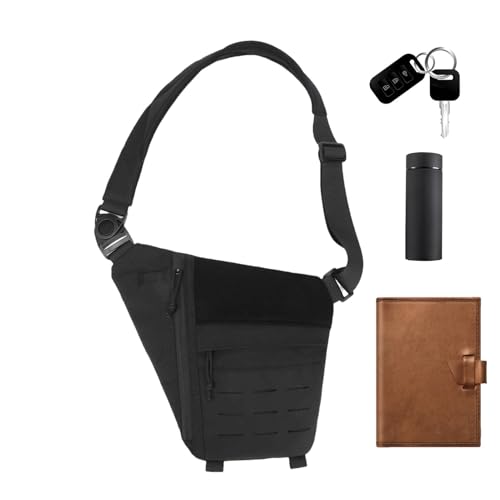 Achseltasche | Schulter-Aufbewahrungstasche, Mehrzweck-Nylontasche, wasserdicht und verschleißfest, verstellbarer Gurt für Reisen, Outdoor, Geldbörse, Handy, Schlüssel, Anti-Diebstahl, Schwarz , Refer von Generisch