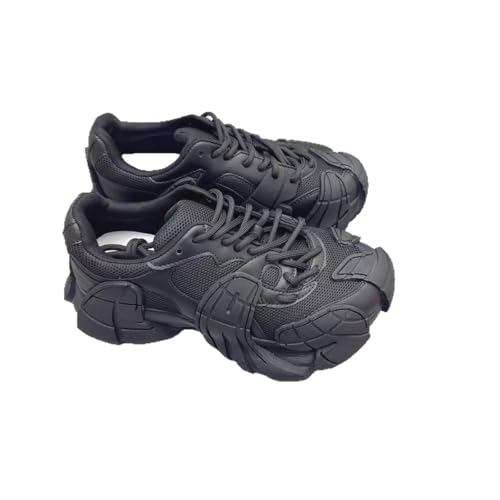 Achtklauen Fisch Dicke Sohle Daddy Schuhe Padded Netz atmungsaktive Freizeitschuhe (schwarz,35) von Generisch