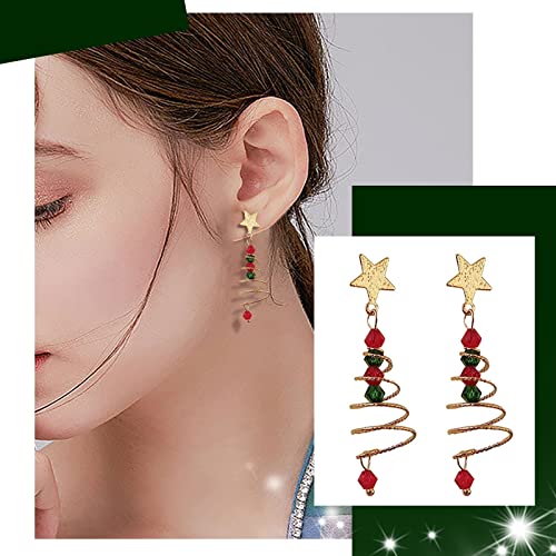 Acryl-Anhänger Weihnachtsschmuck Neujahr Ohrstecker Ohrringe Acryl Weihnachten Schneemann Ohrringe (Gold, One Size) von Generisch