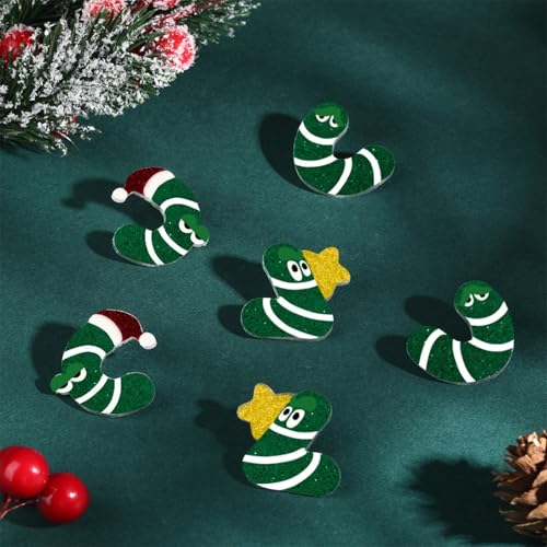 Acryl-Anhänger Weihnachtsschmuck Santa Hut 3 Paar Ohrringe Set Weihnachtsschmuck Strass Ohrringe Braut (Green, 2. 8x3cm) von Generisch