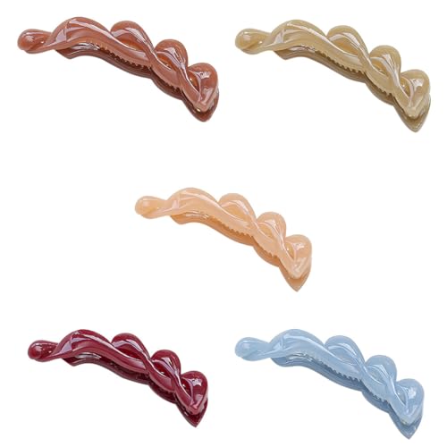 Acryl-Haarklammern für Damen, 5 Stück, modische Bananenschwanz-Halter von Generisch