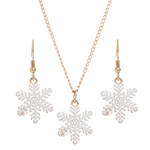 Acryl Ohrringe Baumelnder Ohrringe Schneeflocke wie Schneeflocke Halskette Set Design Modische Lange (A, One Size) von Generisch