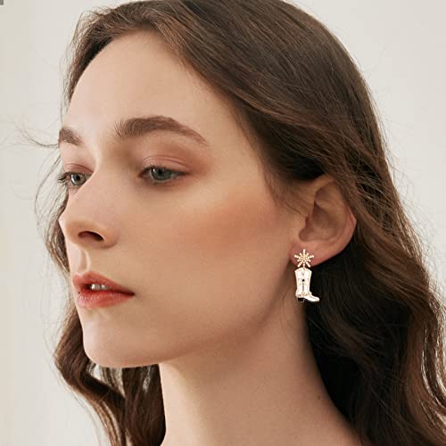 Acryl Ohrringe Baumelnder Tropfen Ohrringe Glänzende Strasssteine Kristallperle Stern Schneeblume Stiefel Für Frauen Kleid Modeschmuck Zubehör Weihnachtsbaum Ohrstecker (Gold, One Size) von Generisch