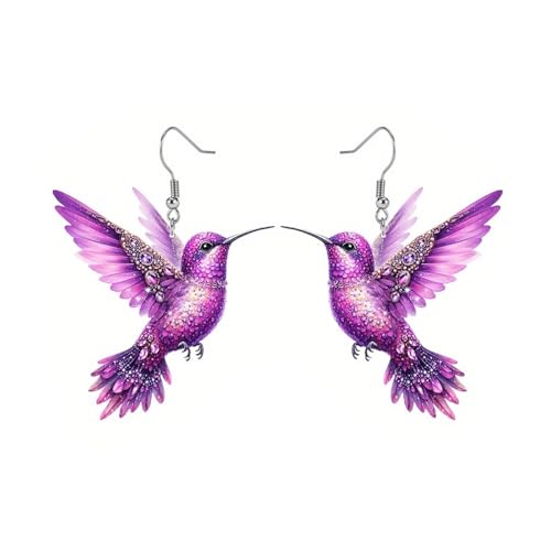 Acryl-Ohrringe für Frauen, Neuheit, bunt, elegant, baumelnde Tier-Ohrringe, Schmuck Ohrringe Braut (D, One Size) von Generisch