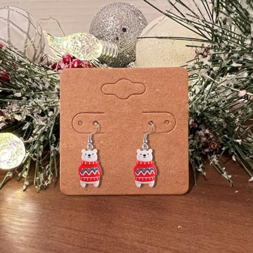 Acryl Rot Weinglas Weihnachts Ohrringe geometrisch, bunt, Weihnachtsohrringe, Weihnachtsschmuck, Geschenk für Frauen Mädchen Weihnachts Ohrringe (A, One Size) von Generisch