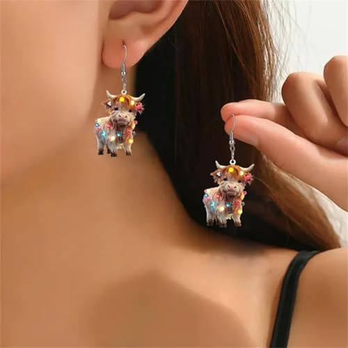 Acryl Süße Weihnachten Ohrringe Anhänger Alles Mit Ohrringe Mädchen Schmuck Weihnachten (Beige, One Size) von Generisch