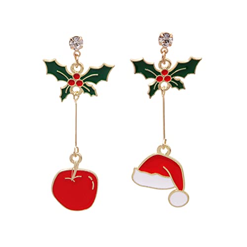 Acryl Süße Weihnachten Ohrringe Weihnachten kreative Urlaub Party Ohrringe Schmuck Creolen Frauen Mädchen Schmuck Geschenke (D, One Size) von Generisch