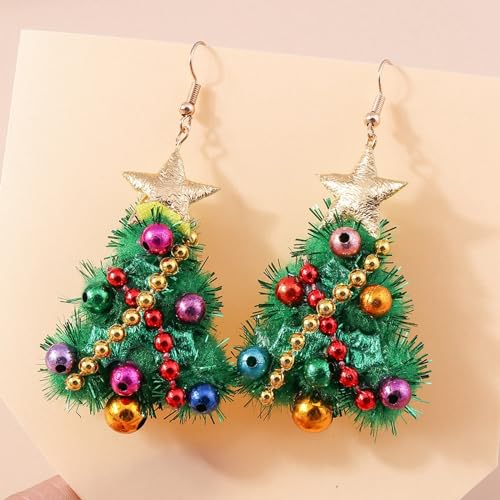 Acryl Weihnachten Ohrringe Weihnachten kreative Urlaub Party Ohrringe Schmuck Creolen Frauen Weinglas Weihnachts (Green, One Size) von Generisch