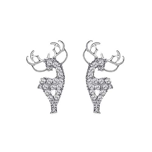 Acryl Weihnachts Ohrringe mit Glitzer Herz Ohrringe Ohrring Ohr Crawler Weihnachtskugeln Geschenke (Silver, One Size) von Generisch