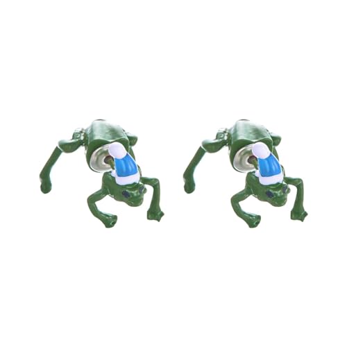 Acryl Weihnachtsbaum Baumeln Retro Hiphop Punk Persönlichkeit Interessante Ohrringe Mit Weihnachten Hut Frosch Ohrringe Weihnachtsbaum Weihnachtsmann (B, 2. 1x1. 5cm) von Generisch