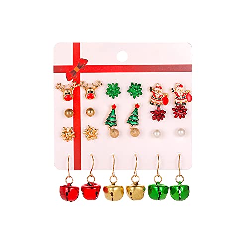 Acryl Weihnachtsbaum Baumeln Schmuck Jahr Weihnachtsgeschenke Ohrringe 12 Stück Weihnachtsohrringe Huggie Ohrringe für Frauen (B, One Size) von Generisch