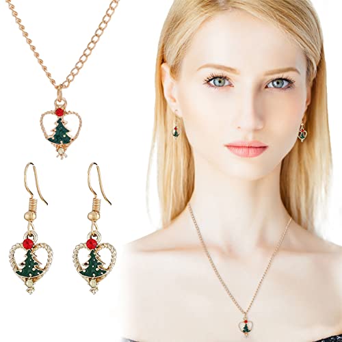 Acryl süße Weihnachten für Frauen aus Choker im Urlaub Weihnachten Set Ohrringe Schneeanhänger ​ Xmas Tropfen Ohrringe (as show, One Size) von Generisch