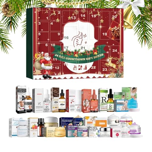 Adventskalender Hautpflege - 24 Tage Christmas Hautpflege Set für en 2025 - Festliche Geschenkideen Kalender für Geburtstag Valentinstag Familie Schwester Tochter Teens von Generisch