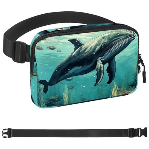 Aesthetic Whale-869 Gürteltasche für Damen und Herren, Gürteltasche mit verstellbarem Riemen, modische Umhängetasche für Reisen, Outdoor, Laufen, Wandern, mehrfarbig, 4 x 23 x 15 cm, mehrfarbig, von Generisch