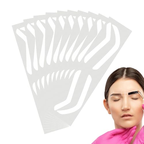 Airbrush -Brauenscheibenklebeband, Airbrush Brow Mapping Guide Aufkleber - Brow Border Shaping Mapping Guide Tape | 10 Paare professionelle Augenbrauenfärbungsschablonen, Lineal, Hilfshaper, Tönungste von Generisch