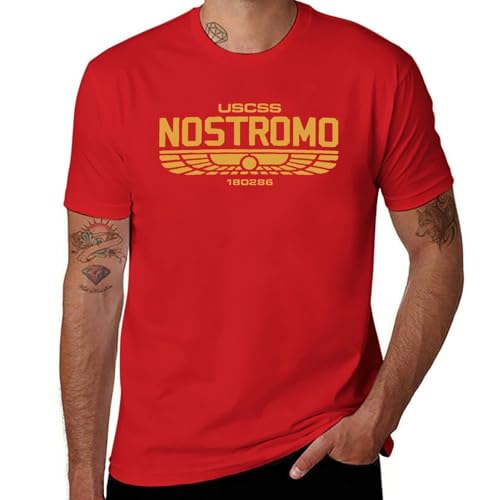 Al.i.e.n|USCSS Nostromo Vintage Logo Herren T-Shirt, Rot, 5XL von Generisch