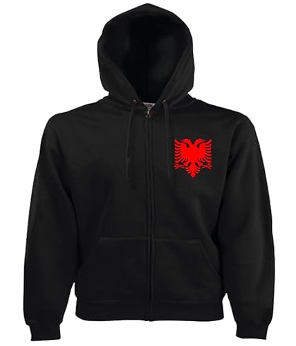 Albanien Jacke Albania Shqipëria Hoodi Pulli Kapuzenpullover x Albanien Kosovo Koy Jacke Hoodi Pulli Kapuzenpullover (DE/NL/SE/PL, Alphanumerisch, XL, Regular, Regular, Schwarz) von Generisch