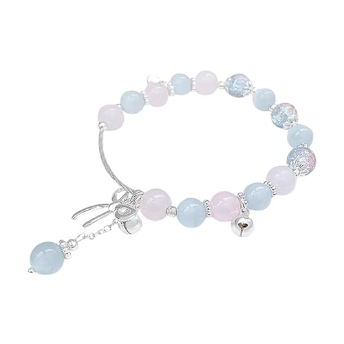 All Matching Temperament Beaded Bracelet Simple High Sense Bow Bracelet Women's Hand Jewelry Rotes Lederarmband (Light blue, One Size) von Generisch