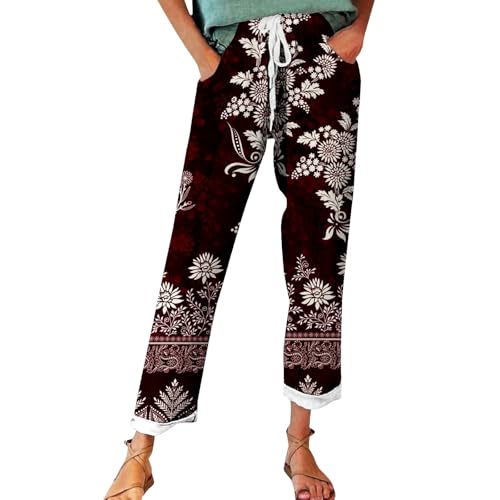 Alle Meine Bestellungen Anzeigen Sommerhose Damen Leicht, Leinenhose Damen Sommer Große Größen, Bequeme Freizeithose Lang Linen Pants High Waist Stoffhose Leinen Hosen Must Have Bekleidung Damen Sale von Generisch