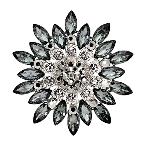 Alles Kleider Kleidung Damen Brosche Blumen Set Brosche Corsage Haltegriff Accessoires Gold Brosche (Grey, One Size) von Generisch