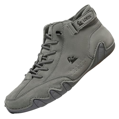 Alpaca Barfuss Schuhe Alpaca - Ergonomischer Barfussschuhe Wasserdichter Schmerzlindernder Leder-Barfußschuh Leicht und Weich Wandern Wasserdicht Sneaker Barefoot Shoes Bootsschuhe von Generisch