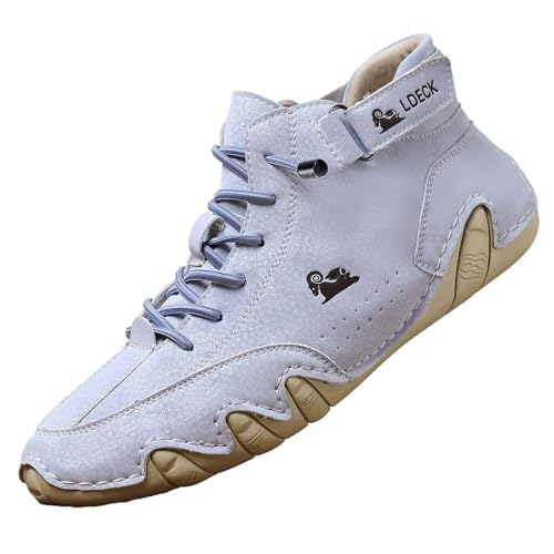 Alpaca Barfuss Schuhe Alpaca - Ergonomischer Barfussschuhe Wasserdichter Schmerzlindernder Leder-Barfußschuh Leicht und Weich Wandern Wasserdicht Sneaker Barefoot Shoes Bootsschuhe von Generisch