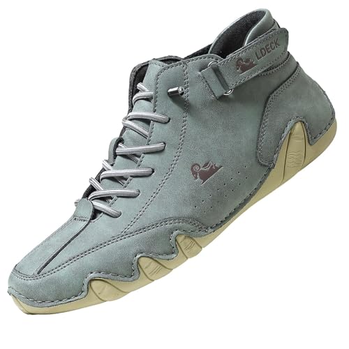 Alpaca Barfuss Schuhe Alpaca - Ergonomischer Barfussschuhe Wasserdichter Schmerzlindernder Leder-Barfußschuh Leicht und Weich Wandern Wasserdicht Sneaker Barefoot Shoes Bootsschuhe von Generisch