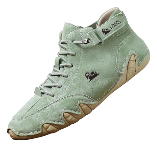 Alpaca Barfuss Schuhe Alpaca - Ergonomischer Barfussschuhe Wasserdichter Schmerzlindernder Leder-Barfußschuh Leicht und Weich Wandern Wasserdicht Sneaker Barefoot Shoes Bootsschuhe von Generisch