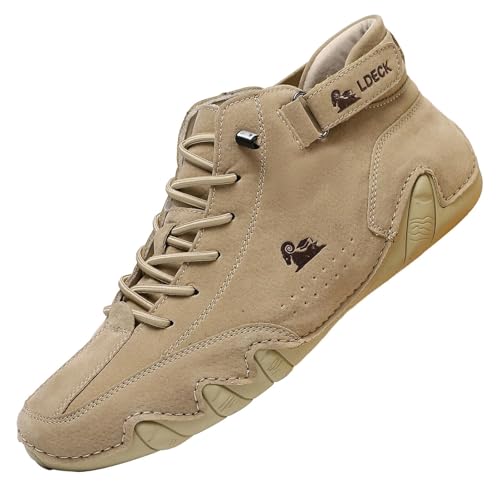 Alpaca Barfuss Schuhe Alpaca - Ergonomischer Barfussschuhe Wasserdichter Schmerzlindernder Leder-Barfußschuh Leicht und Weich Wandern Wasserdicht Sneaker Barefoot Shoes Bootsschuhe von Generisch