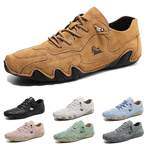 Alpaca Barfuss Schuhe Wasserdichter Leder-Barfußschuh Wanderschuhe Sommer rutschfeste Walking Sneakers Outdoor Atmungsaktive Casual Barfußschuhe für Outdoor und Urban Leben von Generisch