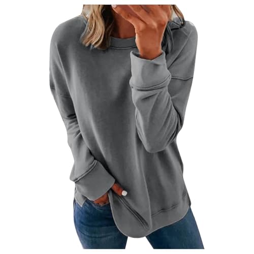 Amazon outlets billige Sachen Sweatshirts Für Damen Langärmelig Oversized Ohne Kapuze Bluse Weiche Harajuku Freizeit Hochwertiger Geschenk Frauen Geburtstag von Generisch